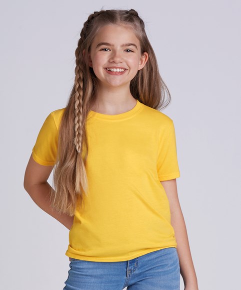 A young girl modelling a t-shirt