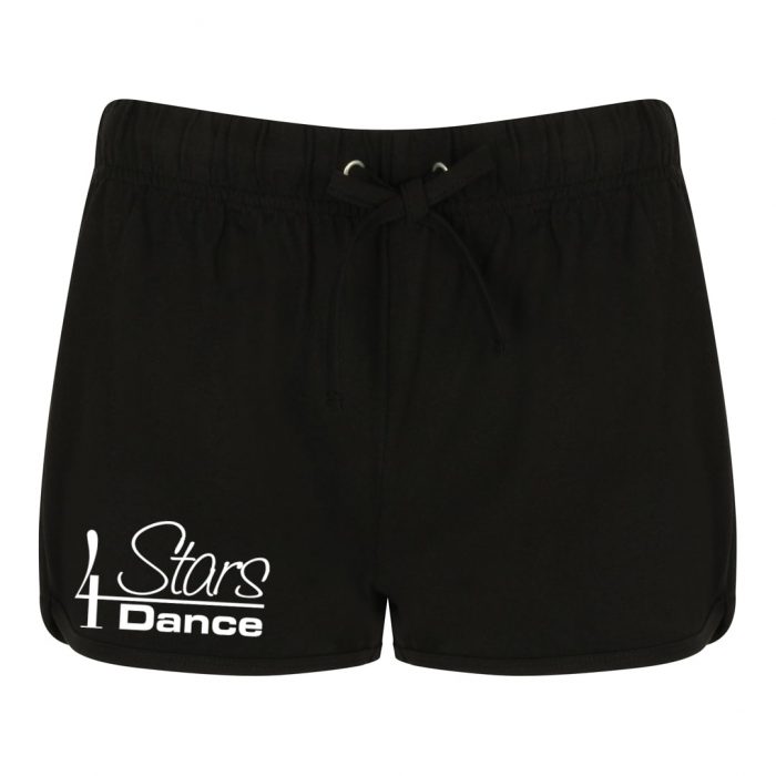 4 Stars Dance black shorts with printed logo