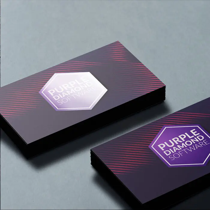 A stack of Spot UV Business Cards