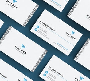 Business cards in a grid like fashion